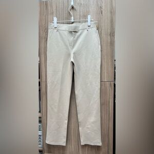 QUINCE ultra stretch ponte straight leg pant in Ecru-Medium Petite